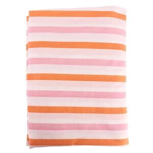 70s Cannon Monticello orange pink stripe full size fitted sheet 1970s vintage